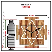 FRAVY 12"" Inch Prelam MDF Wood Vastu Square Without Glass Wall Clock (Beige, 30cm x 30cm) - 33-thumb3