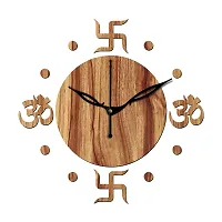 FRAVY 10 Inch MDF Wood Wall Clock for Home and Office (25Cm x 25Cm, Small Size, 054-Beige)-thumb2