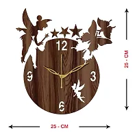 FRAVY 10 Inch MDF Wood Wall Clock for Home and Office (25Cm x 25Cm, Small Size, 008-Wenge)-thumb3