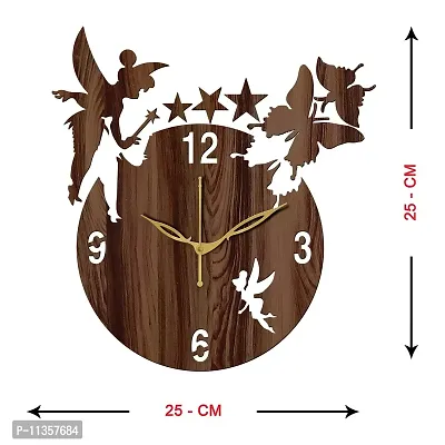 FRAVY 10 Inch MDF Wood Wall Clock for Home and Office (25Cm x 25Cm, Small Size, 008-Wenge)-thumb4