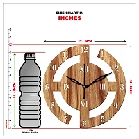 FRAVY 12"" Inch Prelam MDF Wood English Numeral Round Without Glass Wall Clock (Beige, 30cm x 30cm) - 27-thumb4