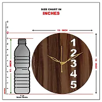 Freny Exim 12"" Inch Wooden MDF English Numeral Round Wall Clock Without Glass (Brown, 30cm x 30cm) - 23-thumb4