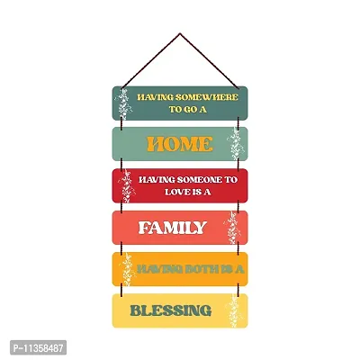 Freny Exim MDF Wooden Home Family Blessing Quote Wall Hanging Art For Home Decor | Office | Gift (12 inch X 30 Inch) Multicolour 507