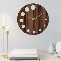 Freny Exim 12"" Inch Wooden MDF Cut Mark Round Wall Clock Without Glass (Brown, 30cm x 30cm) - 20-thumb2