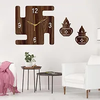 FRAVY 10 Inch MDF Wood Wall Clock for Home and Office (25Cm x 25Cm, Small Size, 049-Wenge)-thumb1