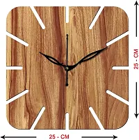 FRAVY 10 Inch MDF Wood Wall Clock for Home and Office (25Cm x 25Cm, Small Size, 019-Beige)-thumb2