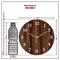 Freny Exim 12"" Inch Wooden MDF English Numeral 4 Butterfly Round Wall Clock Without Glass (Brown, 30cm x 30cm) - 1-thumb4