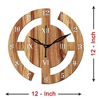 Freny Exim 12"" Inch Wooden MDF English Numeral Round Wall Clock Without Glass (Beige, 30cm x 30cm) - 27-thumb3