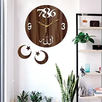 FRAVY 10 Inch MDF Wood Wall Clock for Home and Office (25Cm x 25Cm, Small Size, 044-Wenge)-thumb1