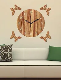 FRAVY 10 Inch MDF Wood Wall Clock for Home and Office (25Cm x 25Cm, Small Size, 001-Beige)-thumb2