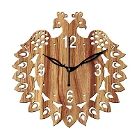 FRAVY 10 Inch MDF Wood Wall Clock for Home and Office (25Cm x 25Cm, Small Size, 046-Beige)-thumb1