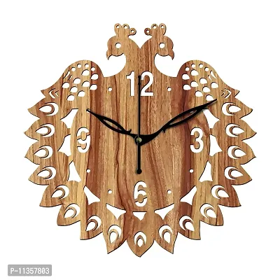 FRAVY 10 Inch MDF Wood Wall Clock for Home and Office (25Cm x 25Cm, Small Size, 046-Beige)-thumb2