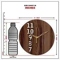 Freny Exim 12"" Inch Wooden MDF English Numeral Round Wall Clock Without Glass (Brown, 30cm x 30cm) - 25-thumb4