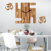 FRAVY 10 Inch MDF Wood Wall Clock for Home and Office (25Cm x 25Cm, Small Size, 050-Beige)-thumb2