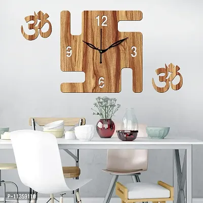 FRAVY 10 Inch MDF Wood Wall Clock for Home and Office (25Cm x 25Cm, Small Size, 050-Beige)-thumb3