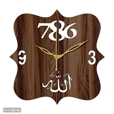 FRAVY 10 Inch MDF Wood Wall Clock for Home and Office (25Cm x 25Cm, Small Size, 041-Wenge)-thumb3