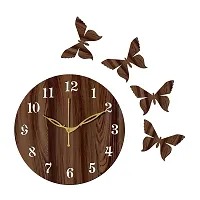 FRAVY 10 Inch MDF Wood Wall Clock for Home and Office (25Cm x 25Cm, Small Size, 001-Wenge)-thumb4