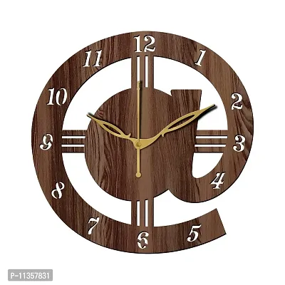 Freny Exim 12"" Inch Wooden MDF English Numeral Round Wall Clock Without Glass (Brown, 30cm x 30cm) - 13