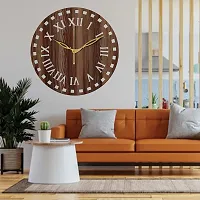 FRAVY 10 Inch MDF Wood Wall Clock for Home and Office (25Cm x 25Cm, Small Size, 011-Wenge)-thumb2