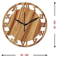 FRAVY 10 Inch MDF Wood Wall Clock for Home and Office (25Cm x 25Cm, Small Size, 006-Beige)-thumb3