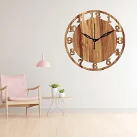 Freny Exim 10"" Inch Wooden Wall Clock (Beige, Small Size, 25cm x 25cm)-028-thumb1