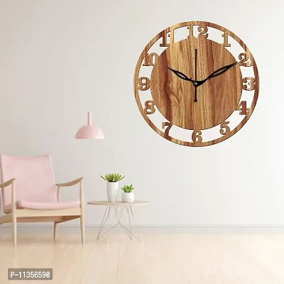 Freny Exim 10"" Inch Wooden Wall Clock (Beige, Small Size, 25cm x 25cm)-028-thumb2