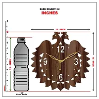 FRAVY 12"" Inch Prelam MDF Wood English Numeral Peacock Round Without Glass Wall Clock (Brown, 30cm x 30cm) - 47-thumb4