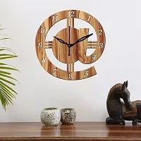 FRAVY 12"" Inch Prelam MDF Wood English Numeral Round Without Glass Wall Clock (Beige, 30cm x 30cm) - 13-thumb2