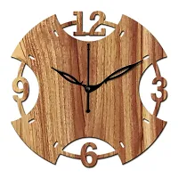 FRAVY 10 Inch MDF Wood Wall Clock for Home and Office (25Cm x 25Cm, Small Size, 003-Beige)-thumb3