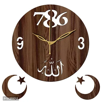 FRAVY 10 Inch MDF Wood Wall Clock for Home and Office (25Cm x 25Cm, Small Size, 044-Wenge)-thumb3