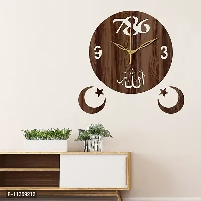 FRAVY 10 Inch MDF Wood Wall Clock for Home and Office (25Cm x 25Cm, Small Size, 044-Wenge)-thumb0