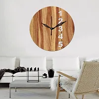 FRAVY 10 Inch MDF Wood Wall Clock for Home and Office (25Cm x 25Cm, Small Size, 023-Beige)-thumb4