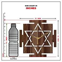 FRAVY 12"" Inch Prelam MDF Wood Vastu Square Without Glass Wall Clock (Brown, 30cm x 30cm) - 33-thumb4