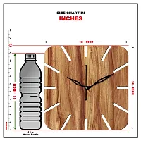 Freny Exim 12"" Inch Wooden MDF Cut Mark Square Wall Clock Without Glass (Beige, 30cm x 30cm) - 19-thumb4