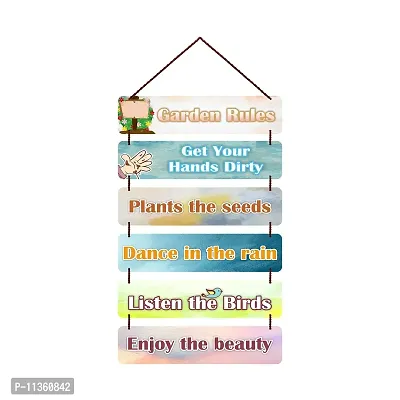 Freny Exim MDF Wooden Garden Rules Decorative Wall Hanging Art Decoration Itam For Home | Living Room | Bedroom | Home Decor | Office | Gift | Quotes Decor | Wall Art For Hall 516-thumb0