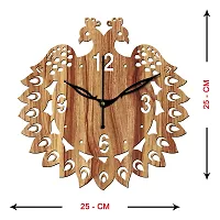 FRAVY 10 Inch MDF Wood Wall Clock for Home and Office (25Cm x 25Cm, Small Size, 046-Beige)-thumb2