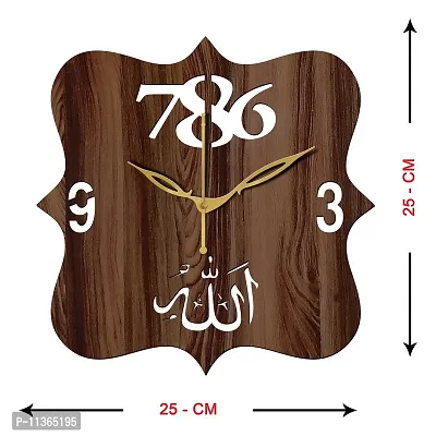 FRAVY 10 Inch MDF Wood Wall Clock for Home and Office (25Cm x 25Cm, Small Size, 041-Wenge)-thumb5