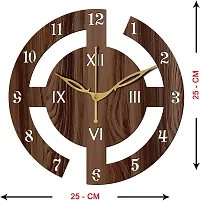 FRAVY 10 Inch MDF Wood Wall Clock for Home and Office (25Cm x 25Cm, Small Size, 027-Wenge)-thumb2