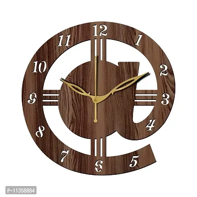 FRAVY 12"" Inch Prelam MDF Wood English Numeral Round Without Glass Wall Clock (Brown, 30cm x 30cm) - 13-thumb2