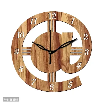 Freny Exim 12"" Inch Wooden MDF English Numeral Round Wall Clock Without Glass (Beige, 30cm x 30cm) - 13