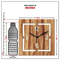 Freny Exim 12"" Inch Wooden MDF English Numeral Square Wall Clock Without Glass (Beige, 30cm x 30cm) - 37-thumb4