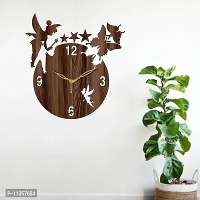 FRAVY 10 Inch MDF Wood Wall Clock for Home and Office (25Cm x 25Cm, Small Size, 008-Wenge)-thumb2