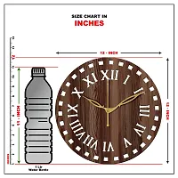 Freny Exim 12"" Inch Wooden MDF Roman Numeral Round Wall Clock Without Glass (Brown, 30cm x 30cm) - 11-thumb4