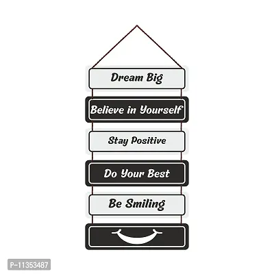 Freny Exim MDF Wooden Bream Big Be Smiling Quote Wall Hanging Art For Home Decor | Office | Gift (12 inch X 30 Inch) Multicolour 511