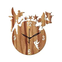 FRAVY 10 Inch MDF Wood Wall Clock for Home and Office (25Cm x 25Cm, Small Size, 008-Beige)-thumb2