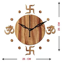 FRAVY 10 Inch MDF Wood Wall Clock for Home and Office (25Cm x 25Cm, Small Size, 054-Beige)-thumb3