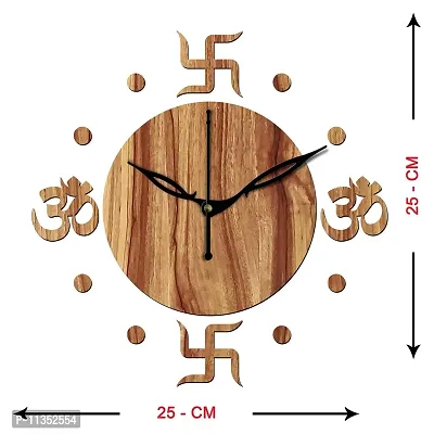 FRAVY 10 Inch MDF Wood Wall Clock for Home and Office (25Cm x 25Cm, Small Size, 054-Beige)-thumb4