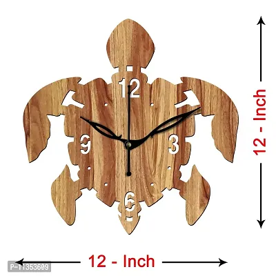 Freny Exim 12"" Inch Wooden MDF English Numeral Tortoise Wall Clock Without Glass (Beige, 30cm x 30cm) - 29-thumb4