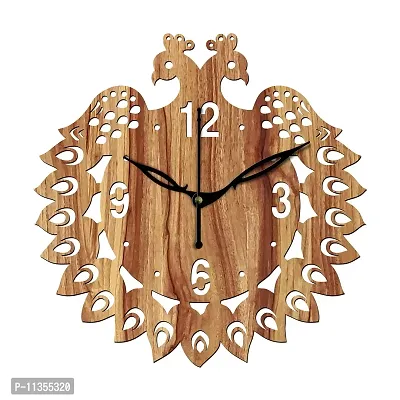 Freny Exim 10"" Inch Wooden Wall Clock (Beige, Small Size, 25cm x 25cm)-046