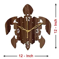 Freny Exim 12"" Inch Wooden MDF English Numeral Tortoise Wall Clock Without Glass (Brown, 30cm x 30cm) - 29-thumb3